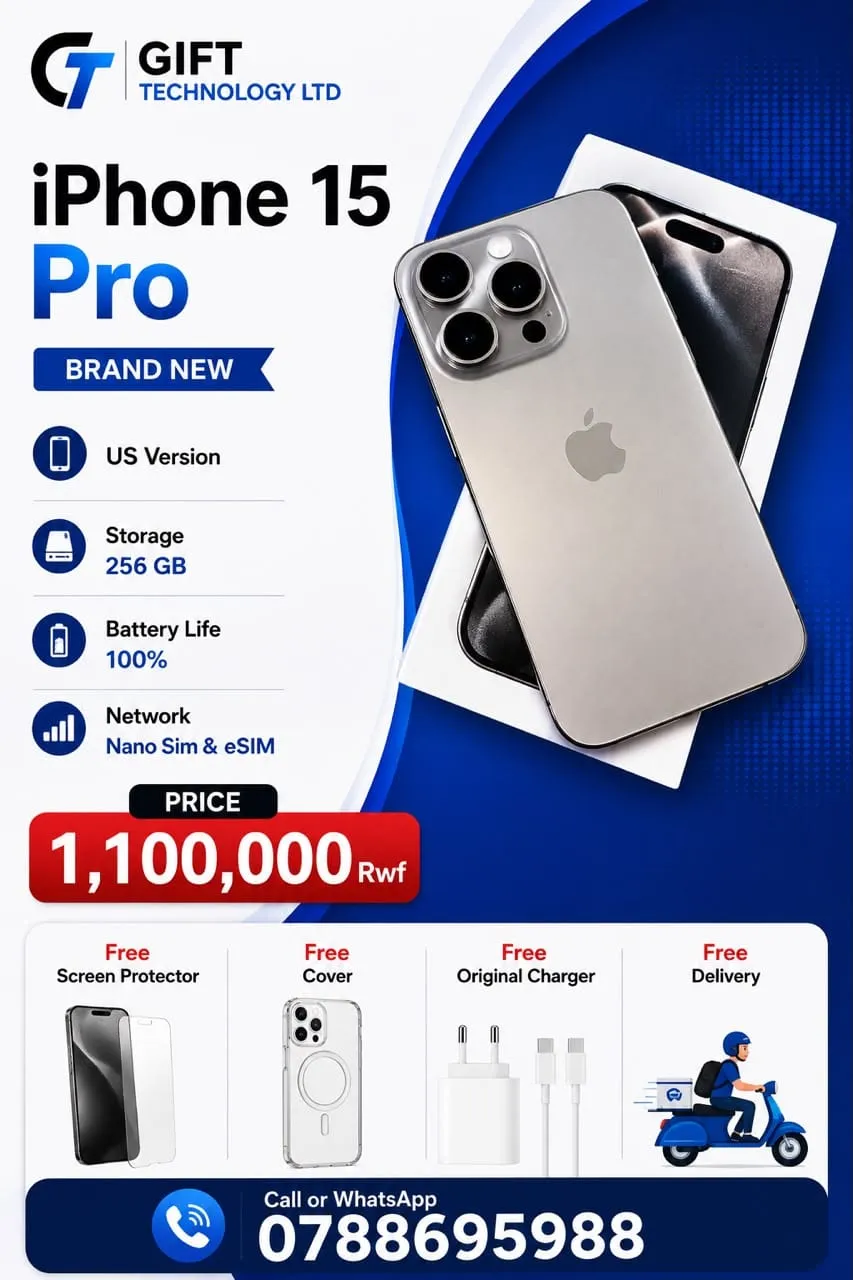 iPhone 15 Pro Smartphone 256GB for sale in Kigali